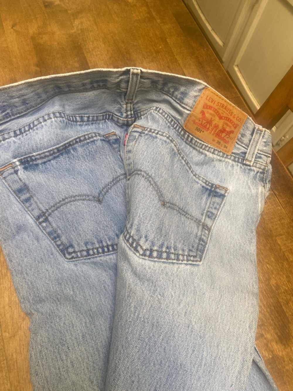 Levi's Light Blue Men's Relaxed Jeans 501 vintage